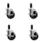 Service Caster 4'' Phenolic Swivel 1-1/4'' Expanding Stem Caster Set with Brake, 4PK SCC-EX20S414-PHS-TLB-114-4 - alternate 1